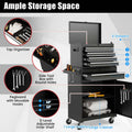 2 in 1 Rolling Tool Chest, 5-Drawer Tool Storage Cabinet with Wheels, Adjustable Shelf, Tool Box Organizer for Garage Warehouse Workshop